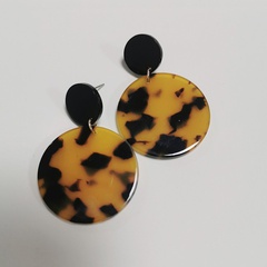 Retro Leopard Print Acrylic Geometric Round Earrings Wholesale Nihaojewelry