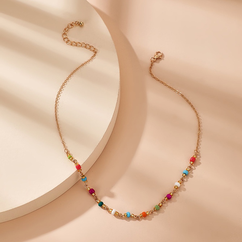 simple bohemia color miyuki beads single layer necklace wholesale nihaojewelry