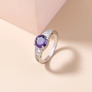 Korean inlaid zirconium violet gem copper ring wholesale Nihaojewelry  NHDB402600picture9