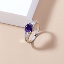 Korean inlaid zirconium violet gem copper ring wholesale Nihaojewelry  NHDB402600picture10