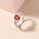 Anillo de cobre con micro incrustaciones de piedras preciosas rojas granadas de moda al por mayor Nihaojewelry NHDB402601picture9