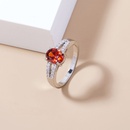 Anillo de cobre con micro incrustaciones de piedras preciosas rojas granadas de moda al por mayor Nihaojewelry NHDB402601picture10