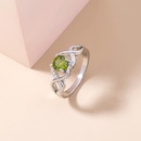 European and American Style Fresh Ins Retro Style Olive Green Big Gem Ring Accessories Creative Micro Inlaid Zircon Copper Ring Ringpicture9