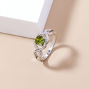 European and American Style Fresh Ins Retro Style Olive Green Big Gem Ring Accessories Creative Micro Inlaid Zircon Copper Ring Ringpicture10