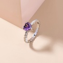 simple peach heart violet big gem copper ring wholesale Nihaojewelry  NHDB402609picture9