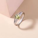 simple microinlaid zircon oval olive green gem ring wholesale Nihaojewelry  NHDB402678picture9