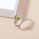 simple microinlaid zircon oval olive green gem ring wholesale Nihaojewelry  NHDB402678picture10
