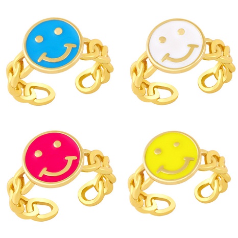 anillo de cobre sonriente lindo abierto de hip-hop al por mayor Nihaojewelry's discount tags