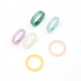 Summer Simplicity Fresh Candy Color Fine Girl Heart Ring Set Japanese and Korean Fashion Personality Ins Style Acrylic 6Piece Setpicture10
