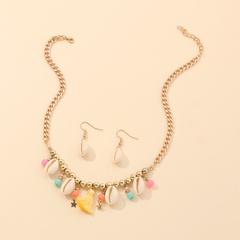 Simple Shell Tassel Pendent Necklace Earring Set Wholesale Nihaojewelry