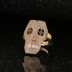 new fashion geometric skull inlaid zircon ring wholesale nihaojewelry