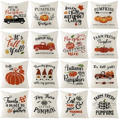 Thanksgiving pumpkin linen peach skin printed sofa pillowcase wholesale Nihaojewelry
