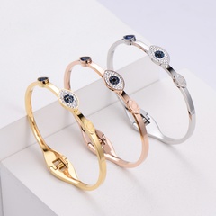 Korean simple fashion stainless steel evil eye bracelet wholesale nihaojewelry