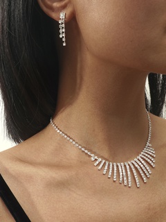 Mode Diamant Quaste Ohrringe Halskette Set Großhandel Nihaojewelry