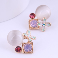 Korean Flash Diamond Opal Stud Earrings Wholesale Nihaojewelry