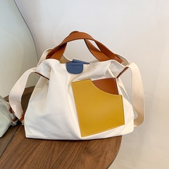 korea simple contrast color big casual tote shoulder bag wholesale nihaojewelry