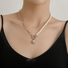 wholesale jewelry scallop pendant OT buckle pearl necklace nihaojewelry