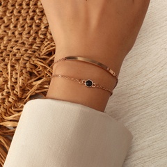 simple geometric hanging ring double layer bracelet wholesale jewelry Nihaojewelry