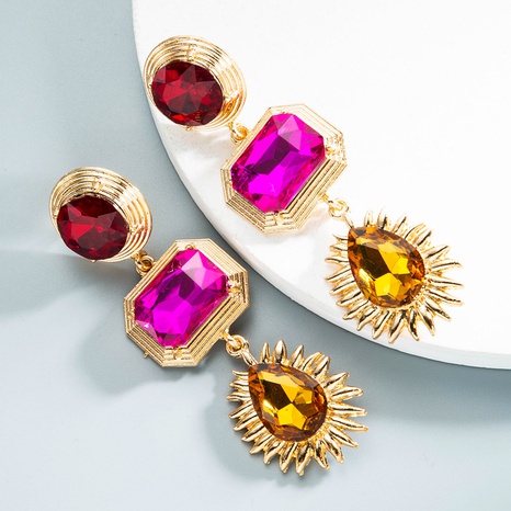 Retro geometrische Farbe Diamant lange Ohrringe Großhandel Nihaojewelry's discount tags