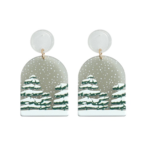 geometric resin printing Christmas tree earrings wholesale jewelry Nihaojewelry's discount tags