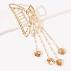 butterfly heart shape crystal pendant korean style metal grab clip wholesale Nihaojewelry