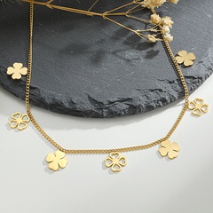 wholesale jewelry four-leaf clover pendant stainless steel necklace nihaojewelry