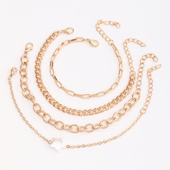 Simple geometric metal chain bracelet set wholesale Nihaojewelry
