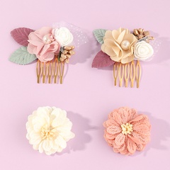 Korean contrast color flower hair inserting comb wholesale Nihaojewelry