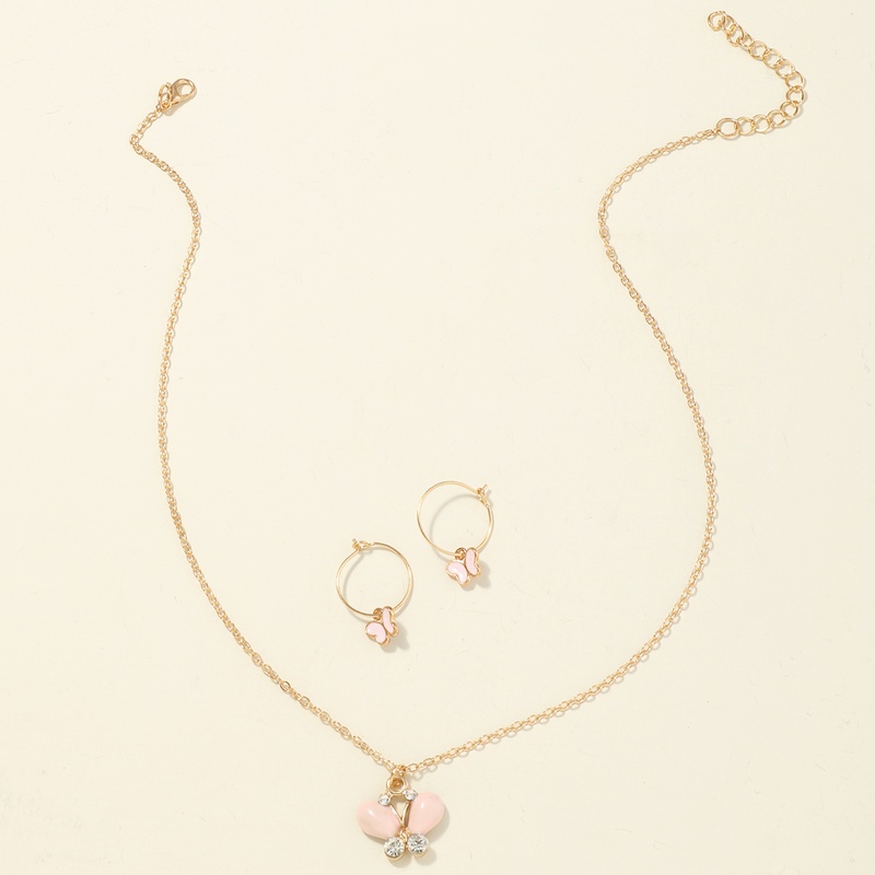 fashion multicolor butterfly necklace earrings set wholesale Nihaojewelry
