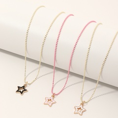 new simple five-pointed star pendent beads necklace wholesale Nihaojewelry