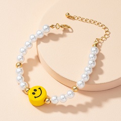 wholesale jewelry retro smiley face pearl beaded bracelet nihaojewelry