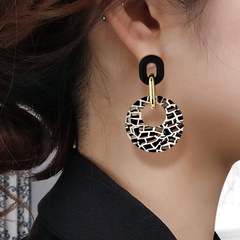 retro pattern acrylic circle earrings wholesale Nihaojewelry