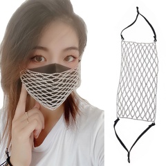 fashion super flashing rhinestone breathable mesh mask wholesale Nihaojewelry  NHHS404906