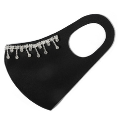 Europe and America Creative Women's Mask Acrylic Stars Rhinestone Breathable Sun Protection Face Mask Internet Celebrity Party Personality Tassel Mask