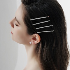 Korean simple rhinestone metal word zircon bangs clip set wholesale nihaojewelry