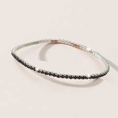 fashion black single row rhinestone elastic crystal bracelet wholesale Nihaojewelry