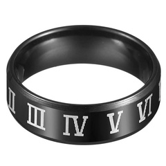 vintage titanium steel Roman numeral ring wholesale Nihaojewelry
