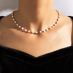 Boho-Stil weiße Acrylperlen Halskette Großhandel Nihaojewelry