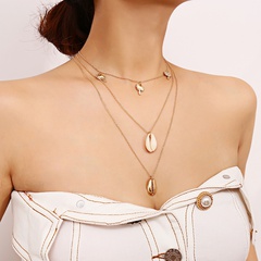 collier multicouche pendant de noix de coco d'étoile de coquille de mode en gros Nihaojewelry