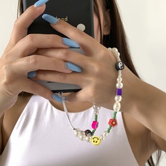 wholesale bohemian style color smile tai chi stitching beaded mobile phone chain nihaojewelry
