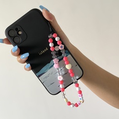 Europäische und amerikanische grenz überschreitende Accessoires Mode Gänseblümchen Acryl Brief Tasche Handy Hängende Kette hand gefertigte Perlen gewebte Accessoires