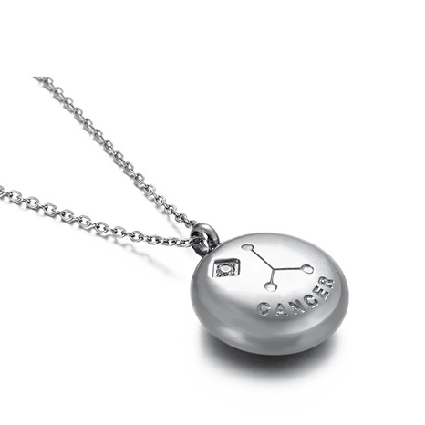 simple twelve constellation titanium steel diamond short necklace wholesale Nihaojewelry NHKAL404725's discount tags