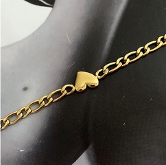 Retro Herz-Metall-Titanstahl 18K vergoldete Halskette Großhandel Nihaojewelry