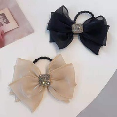 wholesale fabric bow knot square rhinestone hair scrunchies nihaojewelry
