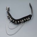 punk spiked rivet pu leather tassel double chain necklace wholesale Nihaojewelrypicture18