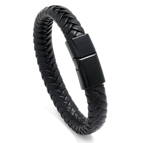 wholesale jewelry solid color woven magnet buckle leather bracelet nihaojewelry's discount tags