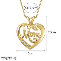 fashion letter Mom microinlaid zircon heartshaped copper necklace wholesale nihaojewelrypicture8
