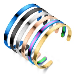 fashion titanium steel C-shaped light plate bracelet wholesale Nihaojewelry