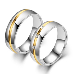 new fashion geometric inlaid zircon stainless steel ring wholesale Nihaojewelry
