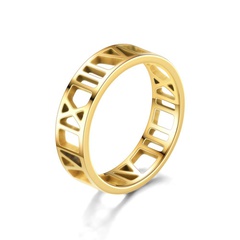 New Simple Stainless Steel Roman Cut Ring Wholesale Nihaojewelry
